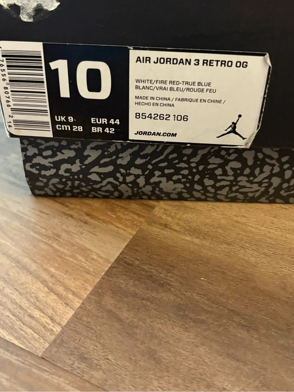 Jordan 3 Retro True Blue 2016 size 10m like new condition.